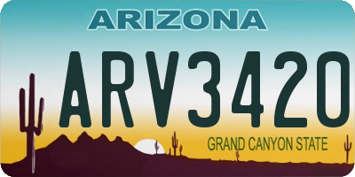 AZ license plate ARV3420