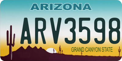 AZ license plate ARV3598