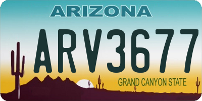 AZ license plate ARV3677