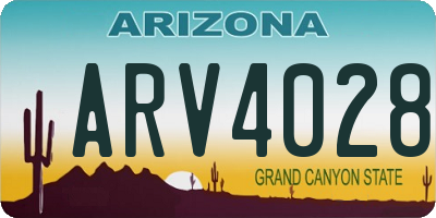 AZ license plate ARV4028