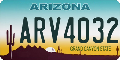 AZ license plate ARV4032
