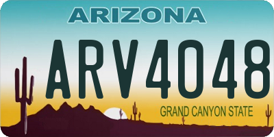 AZ license plate ARV4048