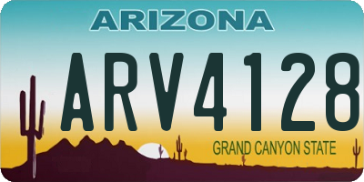 AZ license plate ARV4128
