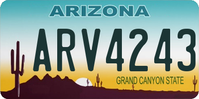 AZ license plate ARV4243
