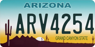 AZ license plate ARV4254