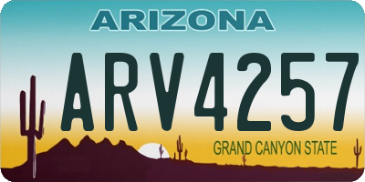 AZ license plate ARV4257