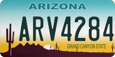 AZ license plate ARV4284