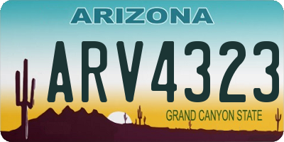 AZ license plate ARV4323