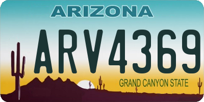 AZ license plate ARV4369
