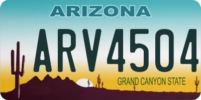 AZ license plate ARV4504