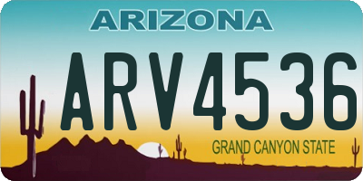 AZ license plate ARV4536