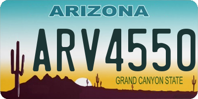 AZ license plate ARV4550