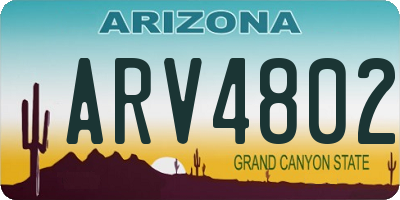 AZ license plate ARV4802