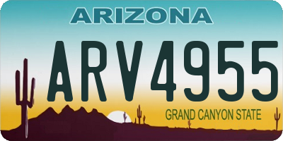 AZ license plate ARV4955