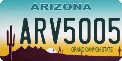 AZ license plate ARV5005