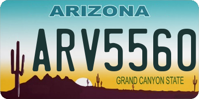 AZ license plate ARV5560