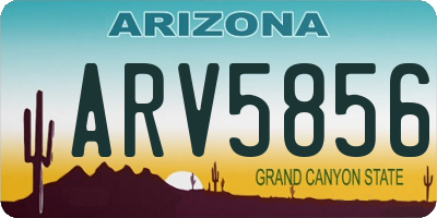 AZ license plate ARV5856