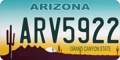 AZ license plate ARV5922