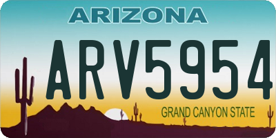 AZ license plate ARV5954