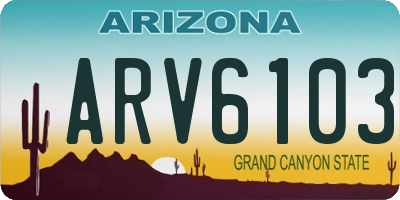 AZ license plate ARV6103