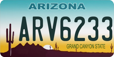 AZ license plate ARV6233
