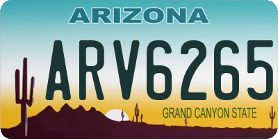 AZ license plate ARV6265