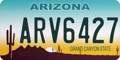 AZ license plate ARV6427