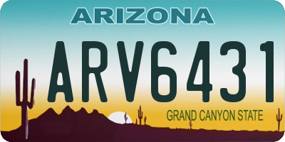AZ license plate ARV6431