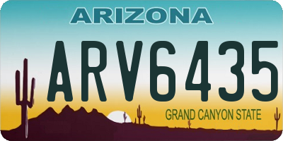 AZ license plate ARV6435