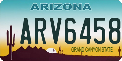 AZ license plate ARV6458