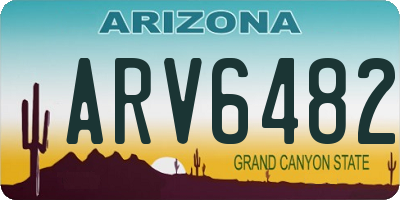 AZ license plate ARV6482