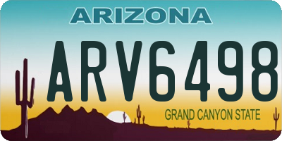 AZ license plate ARV6498