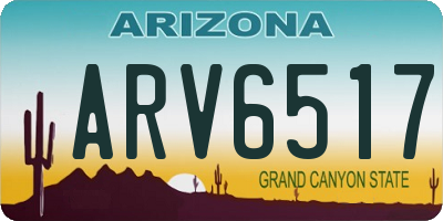 AZ license plate ARV6517