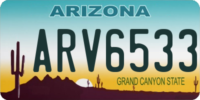 AZ license plate ARV6533