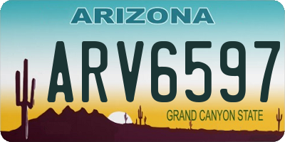 AZ license plate ARV6597