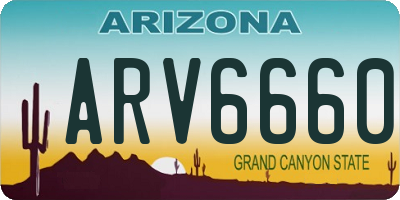 AZ license plate ARV6660