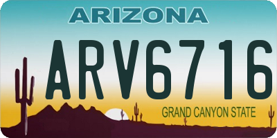 AZ license plate ARV6716
