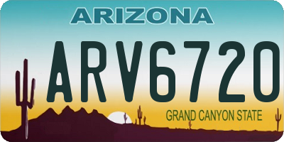 AZ license plate ARV6720