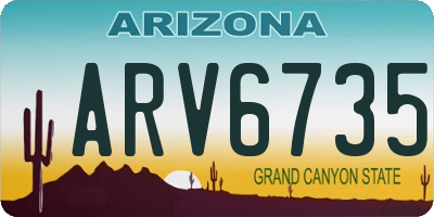 AZ license plate ARV6735