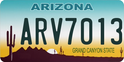 AZ license plate ARV7013