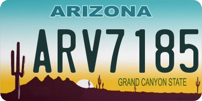 AZ license plate ARV7185