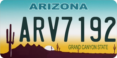 AZ license plate ARV7192
