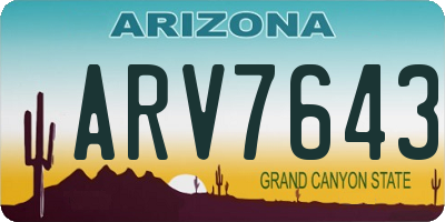 AZ license plate ARV7643