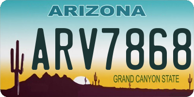 AZ license plate ARV7868