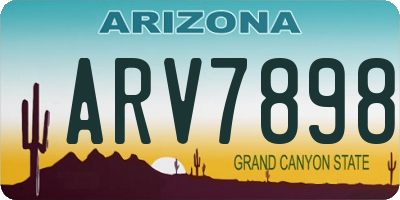 AZ license plate ARV7898