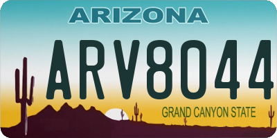 AZ license plate ARV8044