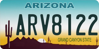 AZ license plate ARV8122