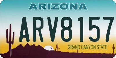 AZ license plate ARV8157