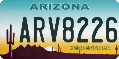 AZ license plate ARV8226
