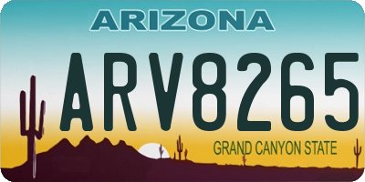 AZ license plate ARV8265